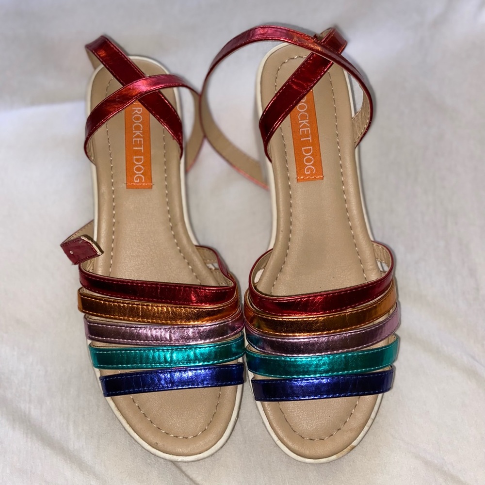Rainbow Rocket dog sandals